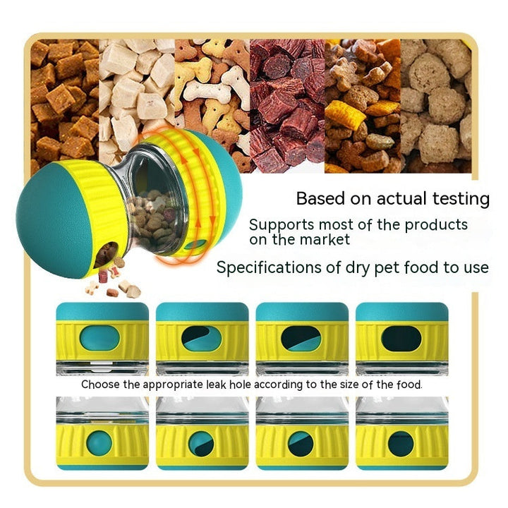 dog food dispenser toy with treats for puzzle play