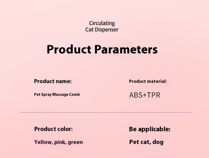 Pet spray hair comb grooming tool for cats and dogs