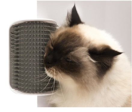 Wall mounted cat self groomer brush for grooming tool