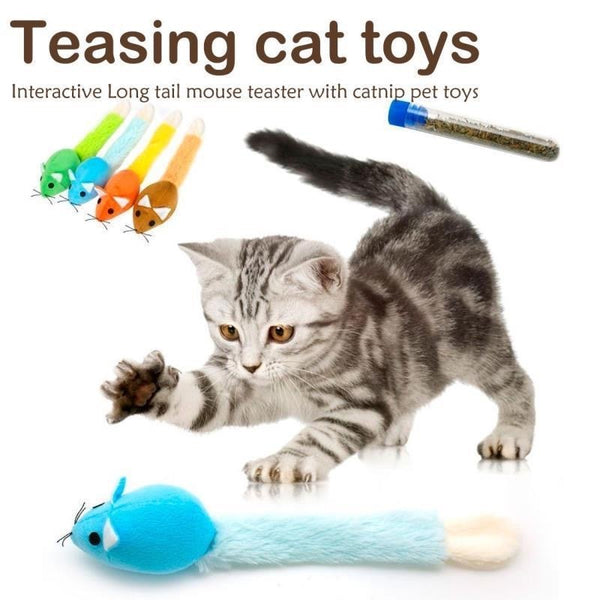 Long-Tail Mouse Cat Teaser Toy