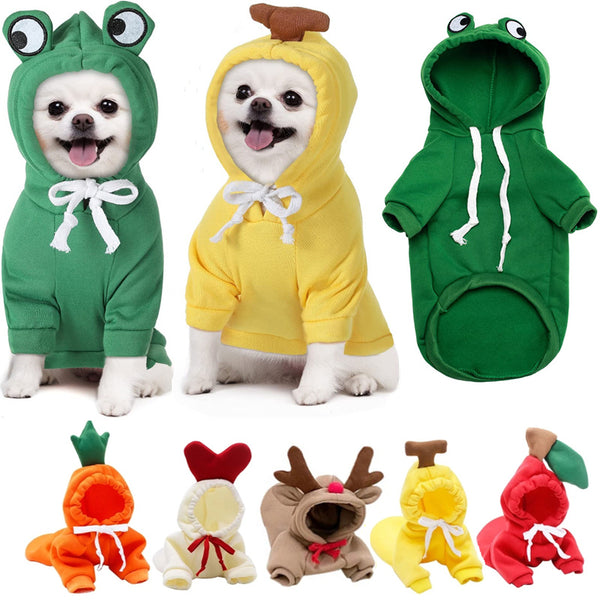 Fleece Fruit Hoodie for Small Dogs